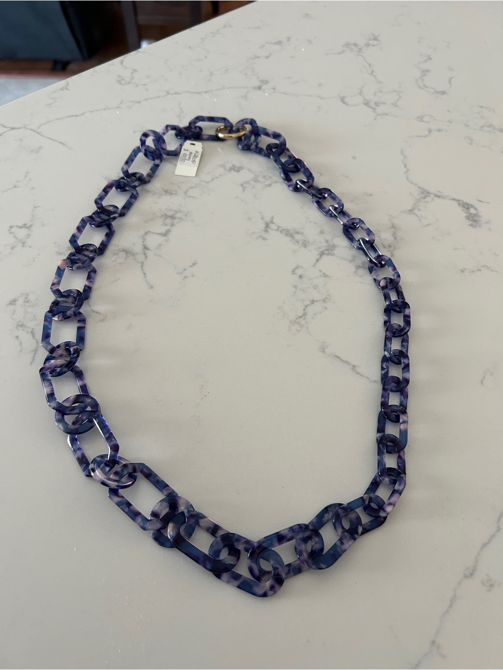 Zenzii bluish Purple Tortoiseshell-Link Resin Necklace - Women Jewelry